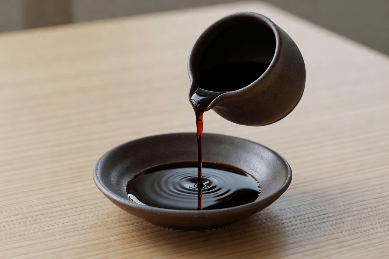 醤油を注ぐ