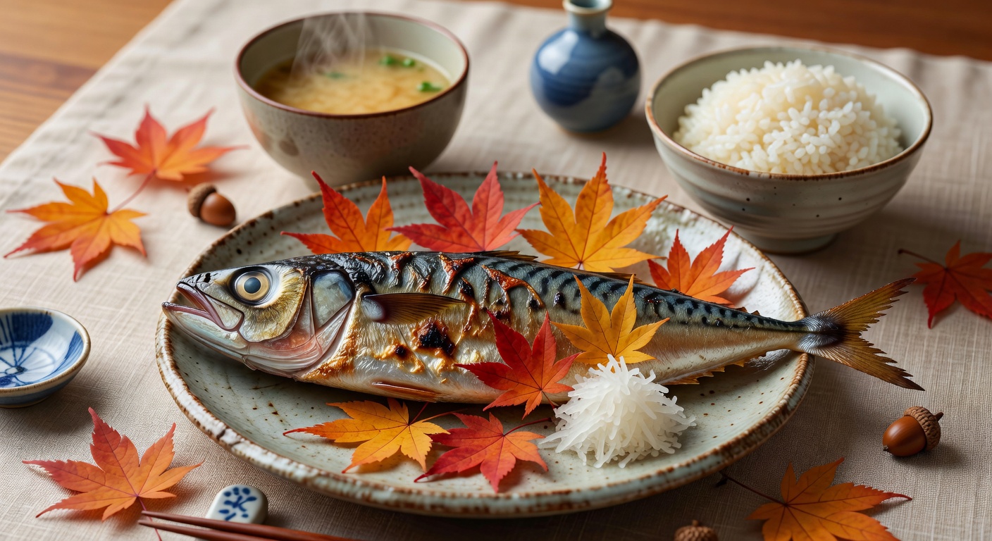 秋の秋刀魚の塩焼き
