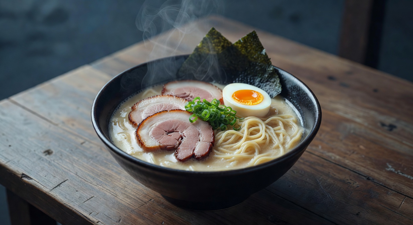 伝統的な豚骨ラーメン